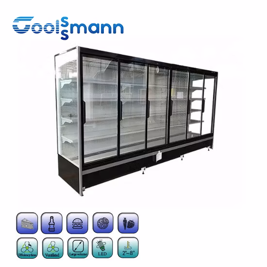 Commercial Display Refrigerator Double Glass Door Beer Fridge Cooler and Drink Beverage Chiller